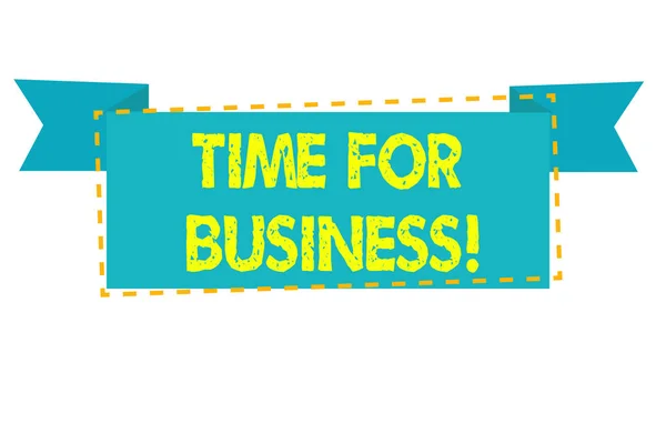 Segno di testo che mostra Time For Business. Foto concettuale soddisfare le transazioni entro il periodo promesso al cliente . — Foto Stock
