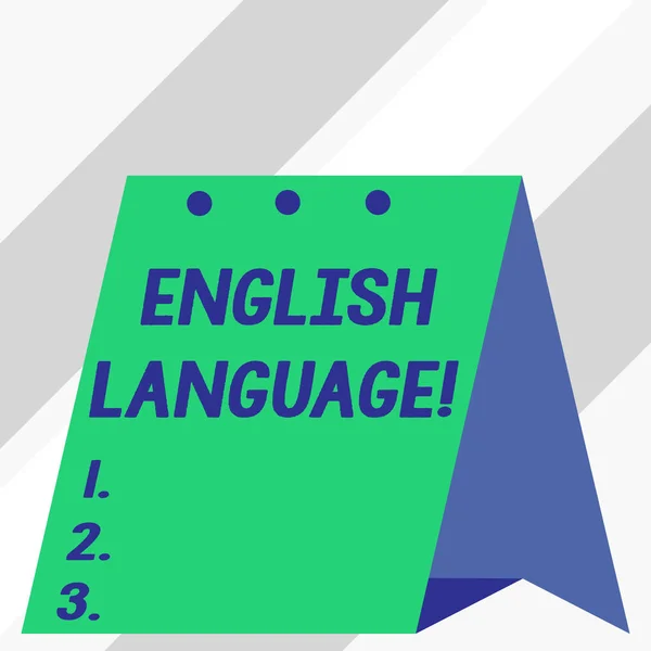 Nota di scrittura che mostra la lingua inglese. Foto d'affari che mostrano la terza lingua madre parlata nel mondo dopo cinese e spagnolo . — Foto Stock