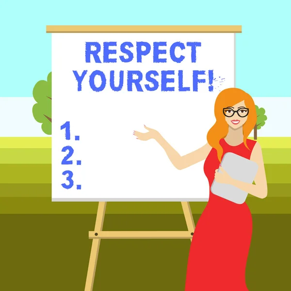 Konzeptionelle Handschrift, die Respekt zeigt. Business-Fototext glauben, dass Sie gut und würdig behandelt werden. — Stockfoto