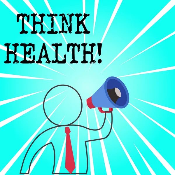 Testo di scrittura di parole Think Health. Concetto di business per uno stato di completo benessere fisico mentale e sociale. — Foto Stock