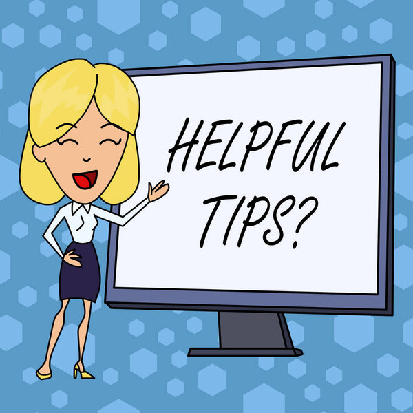 Word writing text Helpful Tips Question. Business concept for secret information or advice given to be helpful knowledge.