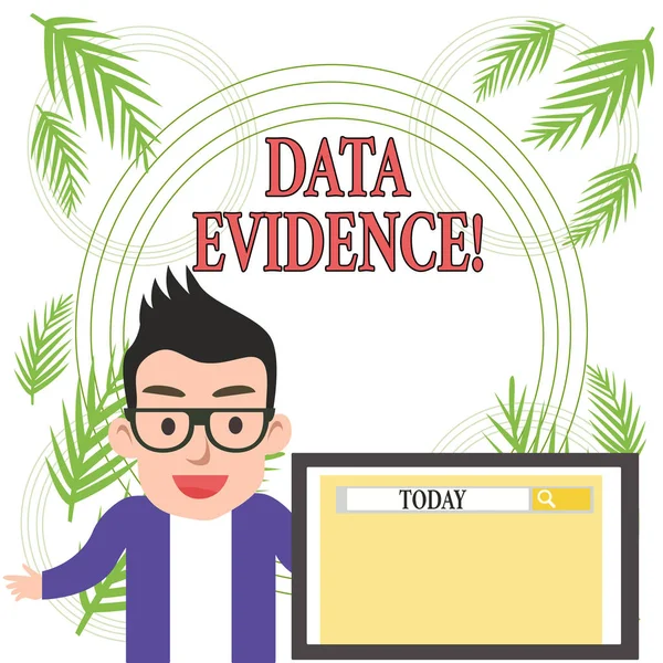 Escritura manual conceptual que muestra evidencia de datos. Foto de negocios mostrando relevante y proporciona pruebas que apoyan una conclusión . —  Fotos de Stock