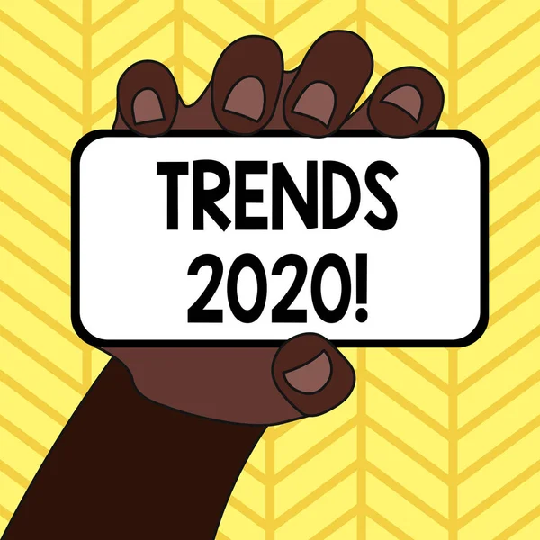 Handgeschreven tekst schrijven Trends 2020. Concept betekent algemene richting waarin iets zich ontwikkelt of verandert. — Stockfoto