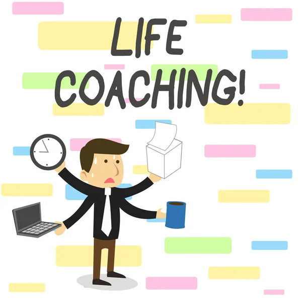 Ecriture conceptuelle montrant Life Coaching. Photo d'affaires montrant la démonstration employée pour aider à montrer atteindre leurs objectifs en carrière . — Photo