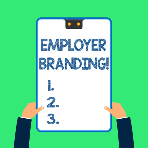 Text sign showing Employer Branding. Conceptual photo promoting company employer choice to desired target group.