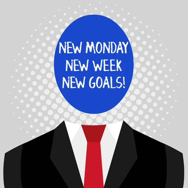 Slovo psaní textu Nové pondělí Nový týden Nové cíle. Obchodní koncept na rozloučenou víkend začínající nové cíle. — Stock fotografie