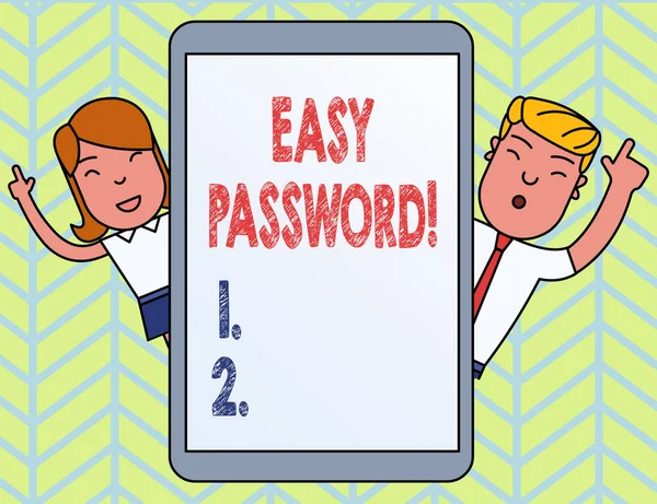 Tekst schrijven Gemakkelijk wachtwoord. Business concept voor Easy code die het mogelijk maakt om toegang te krijgen tot het programma. — Stockfoto