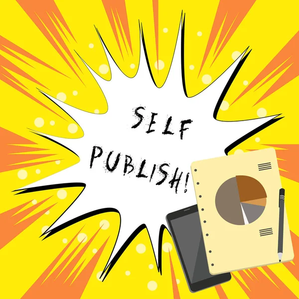 Segno di testo che mostra Self Publish. Lo scrittore di fotografia concettuale pubblica il pezzo di quelli che lavorano indipendentemente a proprie spese . — Foto Stock