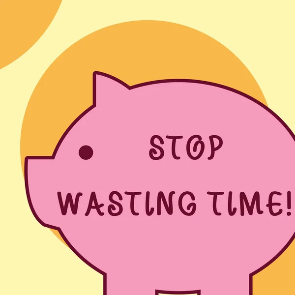 Signo de texto que muestra Stop Wasting Time. Asesoramiento fotográfico conceptual demostrando o grupo comenzar a planificar y utilizar sabiamente . — Foto de Stock