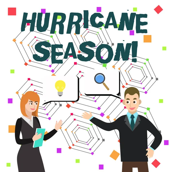 Texto escrito por palavra Hurricane Season. Conceito de negócio para o tempo em que a maioria dos ciclones tropicais deverá se desenvolver . — Fotografia de Stock