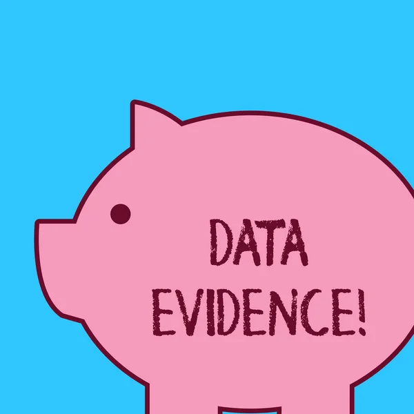 Texto manuscrito Data Evidence. Concepto que significa relevante y proporciona pruebas que apoyan una conclusión . — Foto de Stock