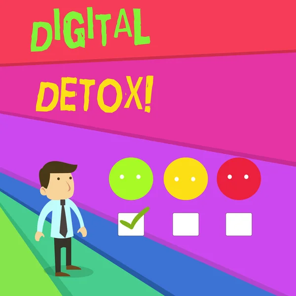Handschrift Text Schreiben digitale Detox. Konzept bedeutet Zeitraum während einer Demonstration stoppt die Verwendung von Gadgets. — Stockfoto