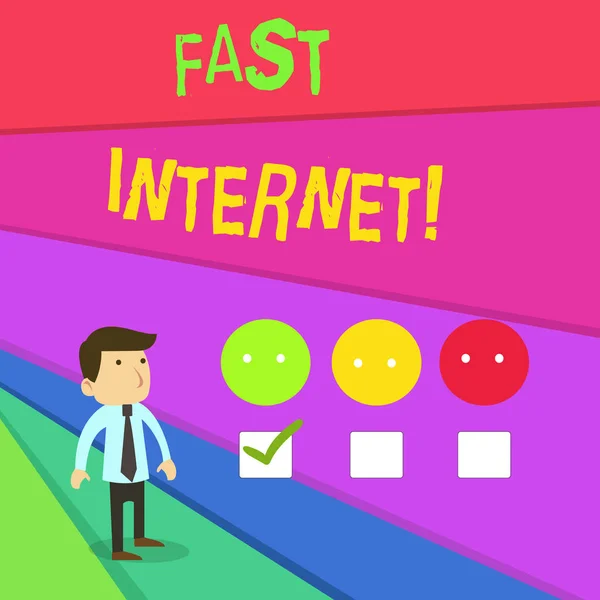 Scrittura di testo a mano Internet veloce. Concetto che significa termine utilizzato per il servizio Internet che è più veloce della media . — Foto Stock