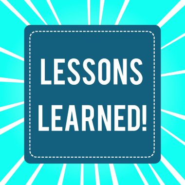 El yazısı metin Dersler Öğrendim. Kavram anlamı deneyimleri aktif olarak alınması gereken proje damıtılmış.