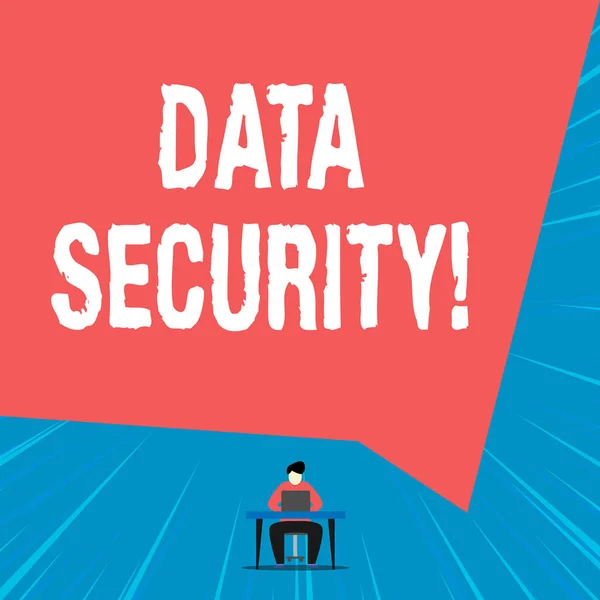 Segno di testo che mostra la sicurezza dei dati. Foto concettuale il processo di protezione dei dati da accessi non autorizzati . — Foto Stock