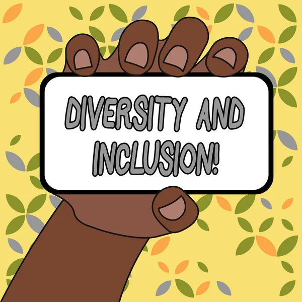 Escritura manual conceptual que muestra la diversidad y la inclusión. Foto de negocios rango de texto huanalysis diferencia incluye raza etnia género . — Foto de Stock