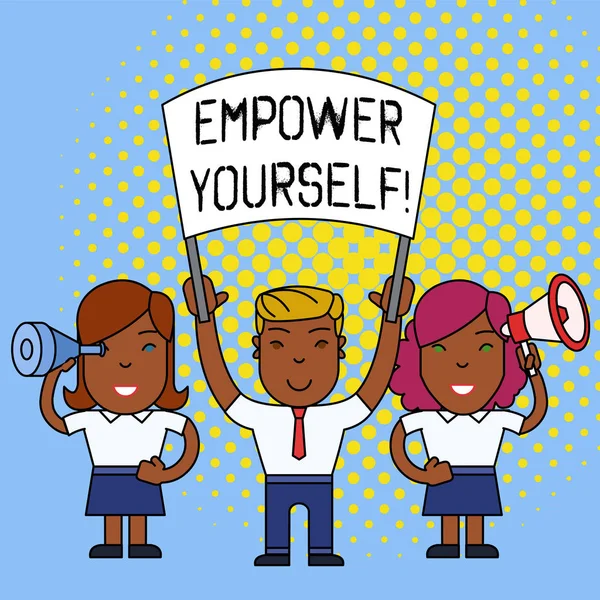 Word szöveg írása Empower Yourself. Üzleti koncepció vegyék át az irányítást az életünk kitűzését célok és a választási lehetőségek. — Stock Fotó