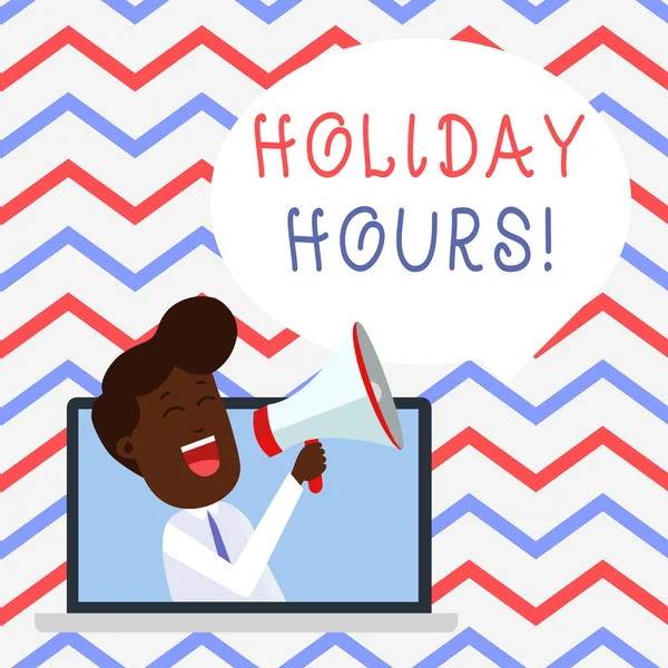 Texto de escritura Horario de vacaciones. Concepto que significa horas extraordinarias para los empleados con horarios de trabajo flexibles . — Foto de Stock