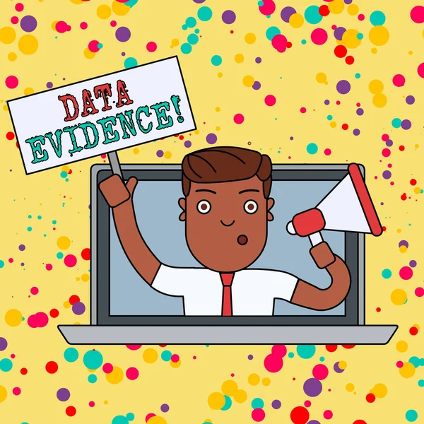 Texto manuscrito Data Evidence. Concepto que significa relevante y proporciona pruebas que apoyan una conclusión . —  Fotos de Stock
