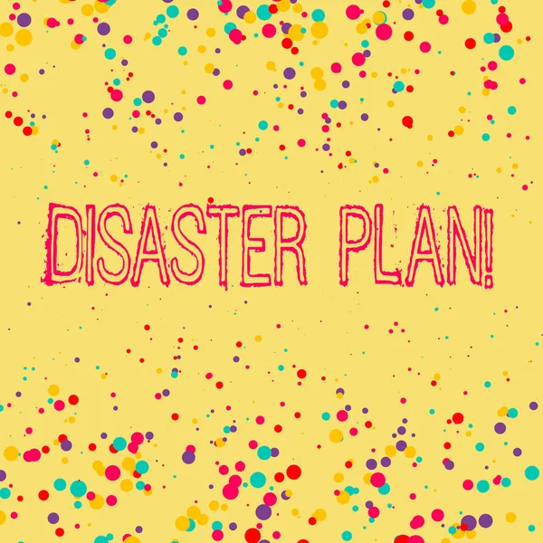 Word writing text Disaster Plan. Business concept for outlines how an organization responds to an unplanned event.