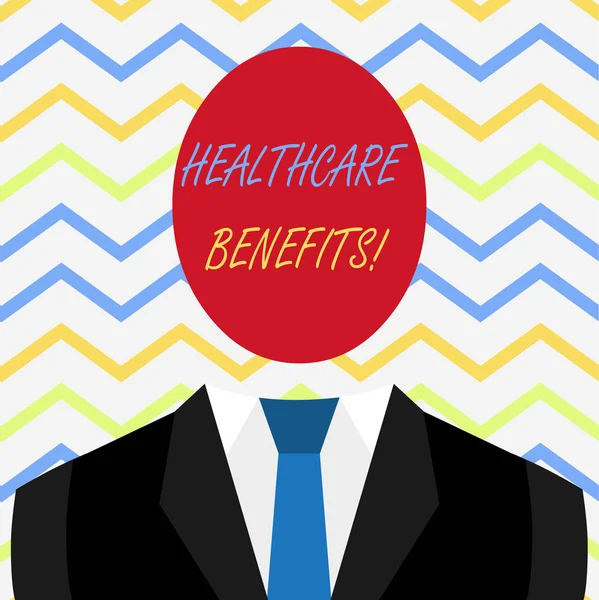 Word writing text Healthcare Benefits. Business concept for monthly fair market valueprovided to Employee dependents. — 스톡 사진