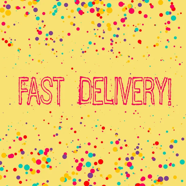 Tulisan firman Fast Delivery. Konsep bisnis untuk aksi ekspres dalam mengirimkan surat, parsel, atau baik . — Stok Foto