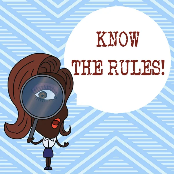 Χειρόγραφο κείμενο ξέρεις τους κανόνες. Έννοια που ορίζει ρητές ή κανονιστικές αρχές που διέπουν τη συμπεριφορά. — Φωτογραφία Αρχείου