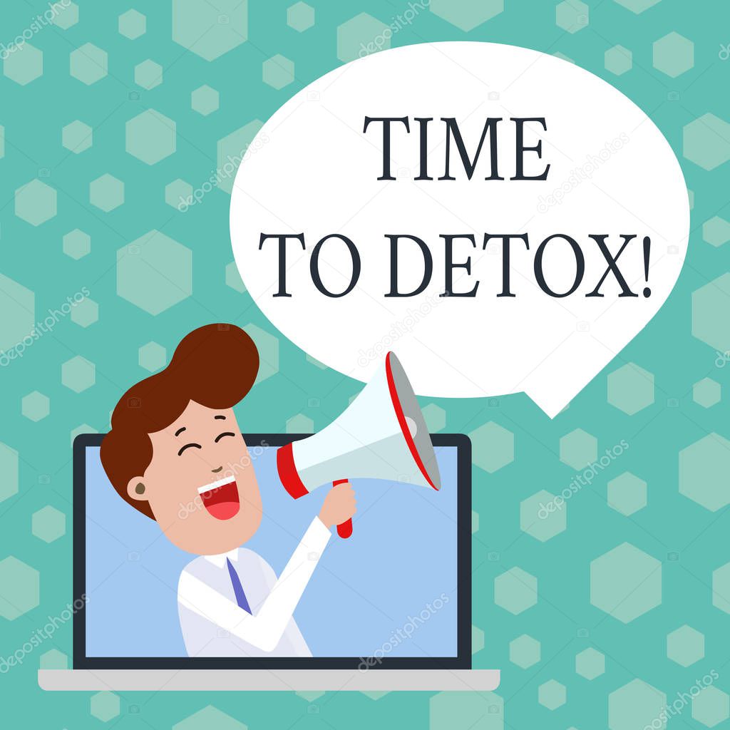 Text sign showing Time To Detox. Conceptual photo when you purify your body of toxins or stop consuming drug.