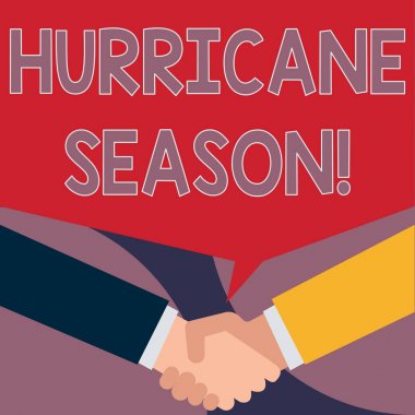 Kasırga Mevsimi'ni yazan el yazısı metin. Kavram anlamı, tropikal siklonların çoğunun gelişmesinin beklendiği zaman.