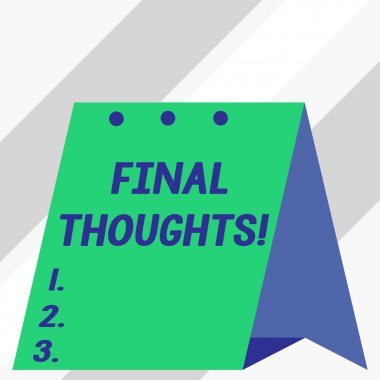 Son Düşünceleri gösteren bir not yazıyorum. İş fotoğraflarının sergilenmesi, vardığınız sonuç dahilinde son birkaç cümle olmalı..