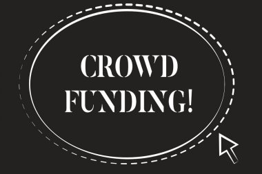 Kitle Fongösteren kavramsal el yazısı. Gösteren çok sayıda para toplama İş fotoğraf metin tekniği.