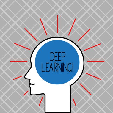 Kelime yazma metni Deep Learning. Makine öğrenmesinde kullanılan algoritmaların toplanması için iş konsepti.