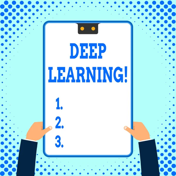 Segno di testo che mostra Deep Learning. Foto concettuale la raccolta di algoritmi utilizzati nell'apprendimento automatico . — Foto Stock