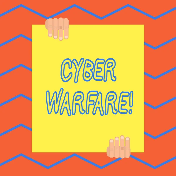 Manuscrito texto Cyber Warfare. Conceito que significa atividade de usar a internet para atacar um país s é computadores . — Fotografia de Stock