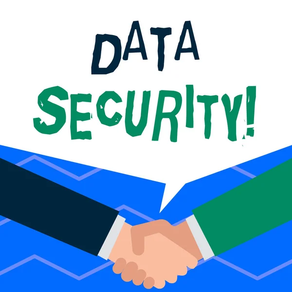 Scrittura di testi a mano Data Security. Concetto che indica il processo di protezione dei dati da accessi non autorizzati . — Foto Stock