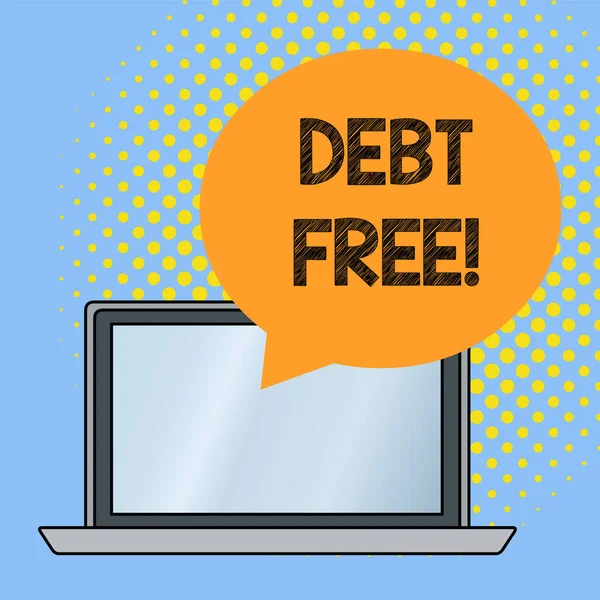 Word scrittura testo Debt Free. Concetto di business per non possedere denaro o cose a qualsiasi individuo o società . — Foto Stock