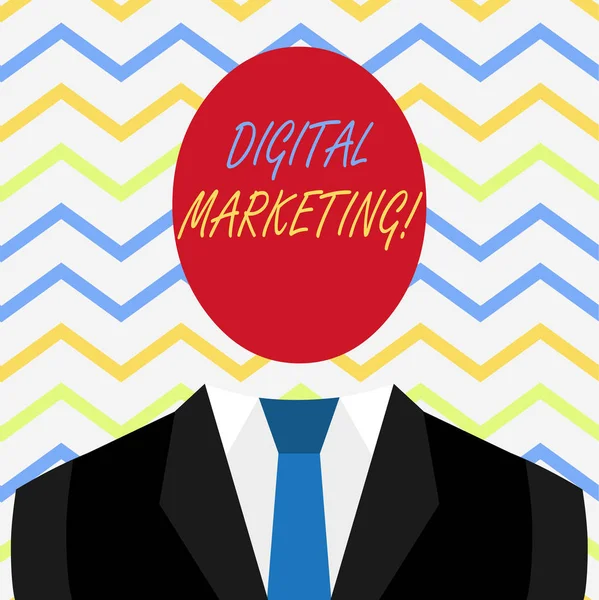 Tekst schrijven Digital Marketing. Bedrijfsconcept voor marktproducten of -diensten die gebruikmaken van technologieën op internet. — Stockfoto