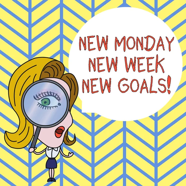 Textová značka zobrazující New Monday New Week New Goals. Konceptuální foto sbohem víkend začíná čerstvé cíle. — Stock fotografie