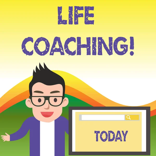 Texte montrant Life Coaching. Photo conceptuelle montrant employés pour aider à montrer atteindre leurs objectifs dans la carrière . — Photo