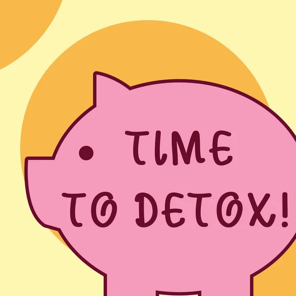 Signo de texto que muestra Time To Detox. Foto conceptual cuando purifica su cuerpo de toxinas o deja de consumir drogas . —  Fotos de Stock