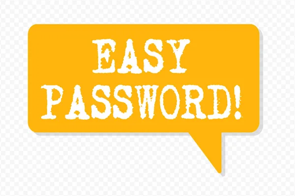 Escritura a mano escritura de texto Easy Password. Concepto que significa código fácil que permite obtener la admisión al programa . — Foto de Stock