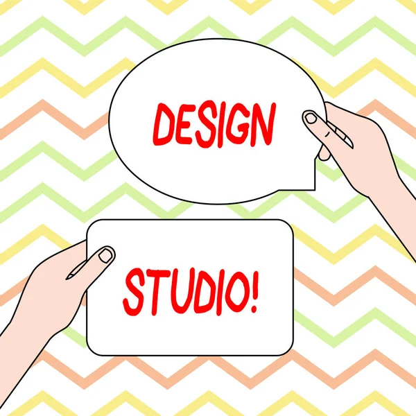 Scrittura concettuale a mano che mostra Design Studio. Business foto testo sul posto di lavoro per designer e artigiani impegnati nella concezione . — Foto Stock