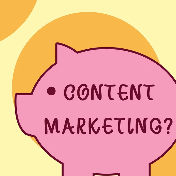 Textskylt som visar Content Marketing Question. Konceptuell foto innebär skapande och delning av online-material. — Stockfoto