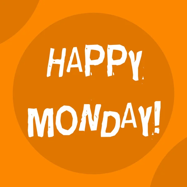 Konzeptionelle Handschrift, die Happy Monday zeigt. Business-Fototext, der besagt, dass man ihm eine gute neue Woche wünscht. — Stockfoto