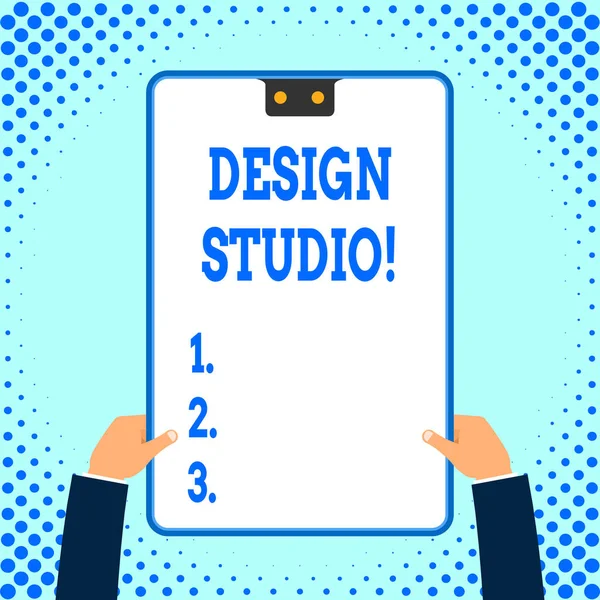 Text skylt som visar Design Studio. Konceptuell foto arbetsplats för designers och hantverkare som ägnar sig åt. — Stockfoto
