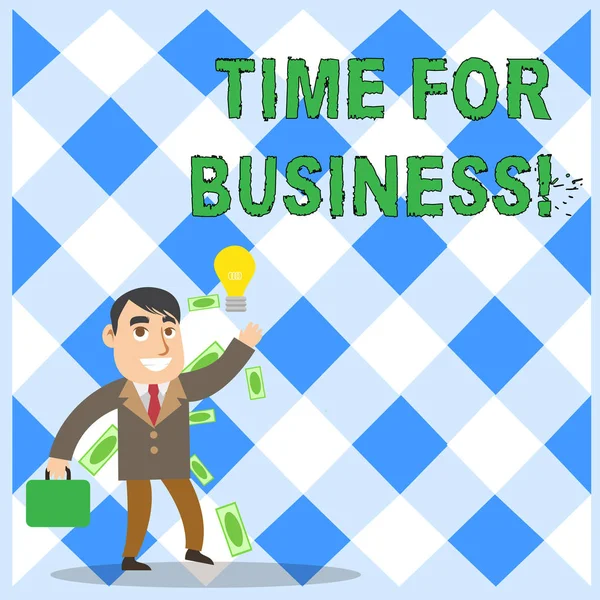Scrittura concettuale a mano che mostra Time For Business. Il testo delle foto aziendali soddisfa le transazioni entro il periodo promesso al cliente . — Foto Stock