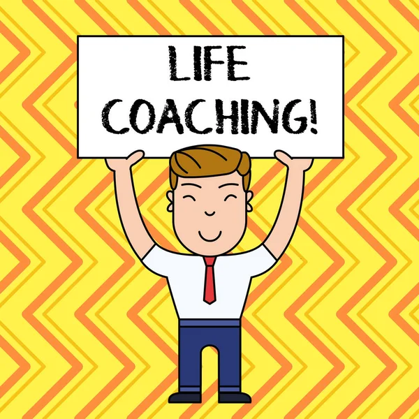 Написання тексту Life Coaching. Концепція, що означає демонстрація, що використовується, щоб допомогти показати свої цілі в кар'єрі . — стокове фото