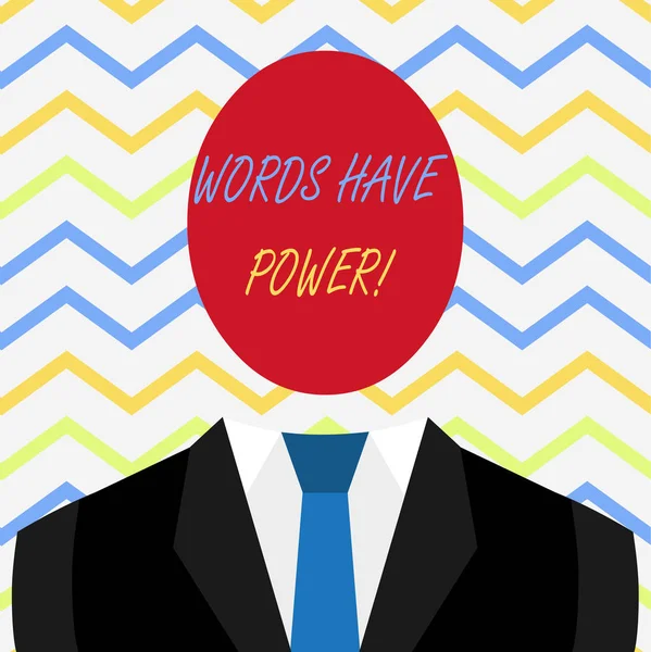 Texto para escrita de palavras Words Have Power. Conceito de negócio para como eles têm a capacidade de ajudar a curar machucar ou prejudicar alguém . — Fotografia de Stock