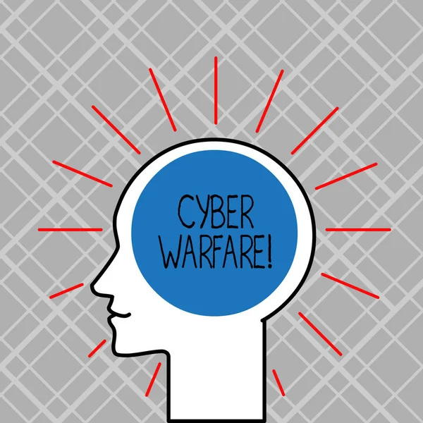 Szóírás szöveg Cyber Warfare. Üzleti koncepció tevékenység segítségével az internet támadni egy ország s számítógépek. — Stock Fotó