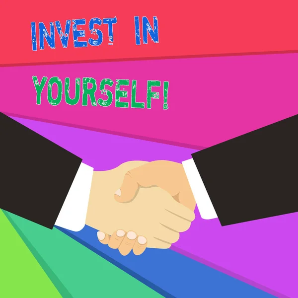 Text sign showing Invest In Yourself. Conceptual photo learn new things or materials thus making your lot better. — Stock Photo, Image